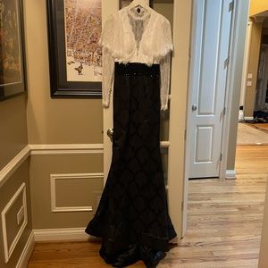 Bri’Zan Couture Black & White Formal Gown